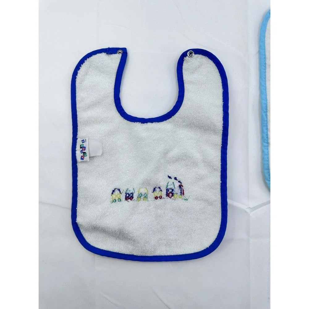 Baby Boy Girl Vintage‎ Alexis Tran Little Giraffe Stitch Snap Bibs Set Of 2 USA